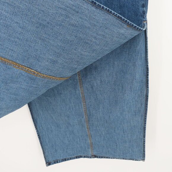 Mossimo Juniors 7 Blue Jean Denim Maxi Skirt Side Slits Pockets Y2K All Cotton - Picture 4 of 11